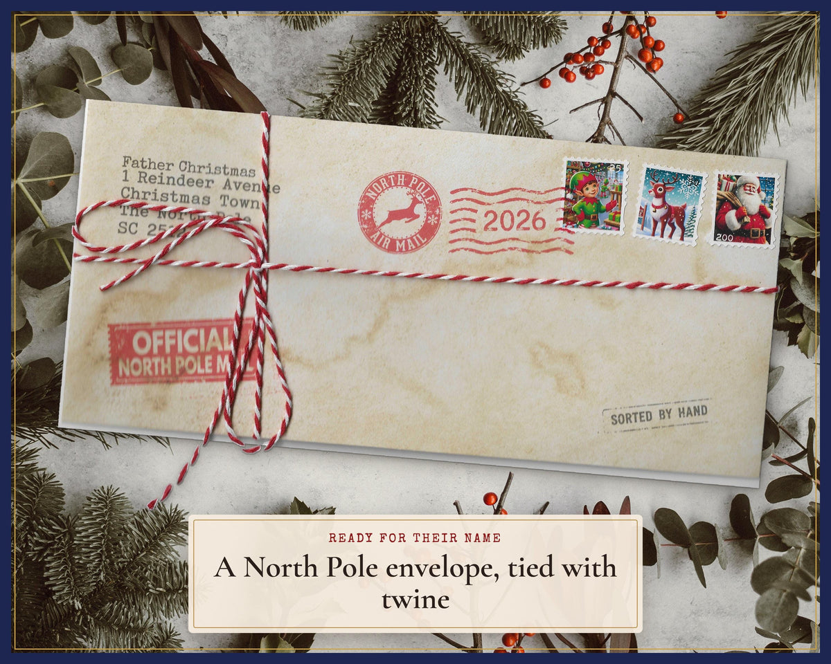 Example North Pole envelope from the Father Christmas certificate gallery.