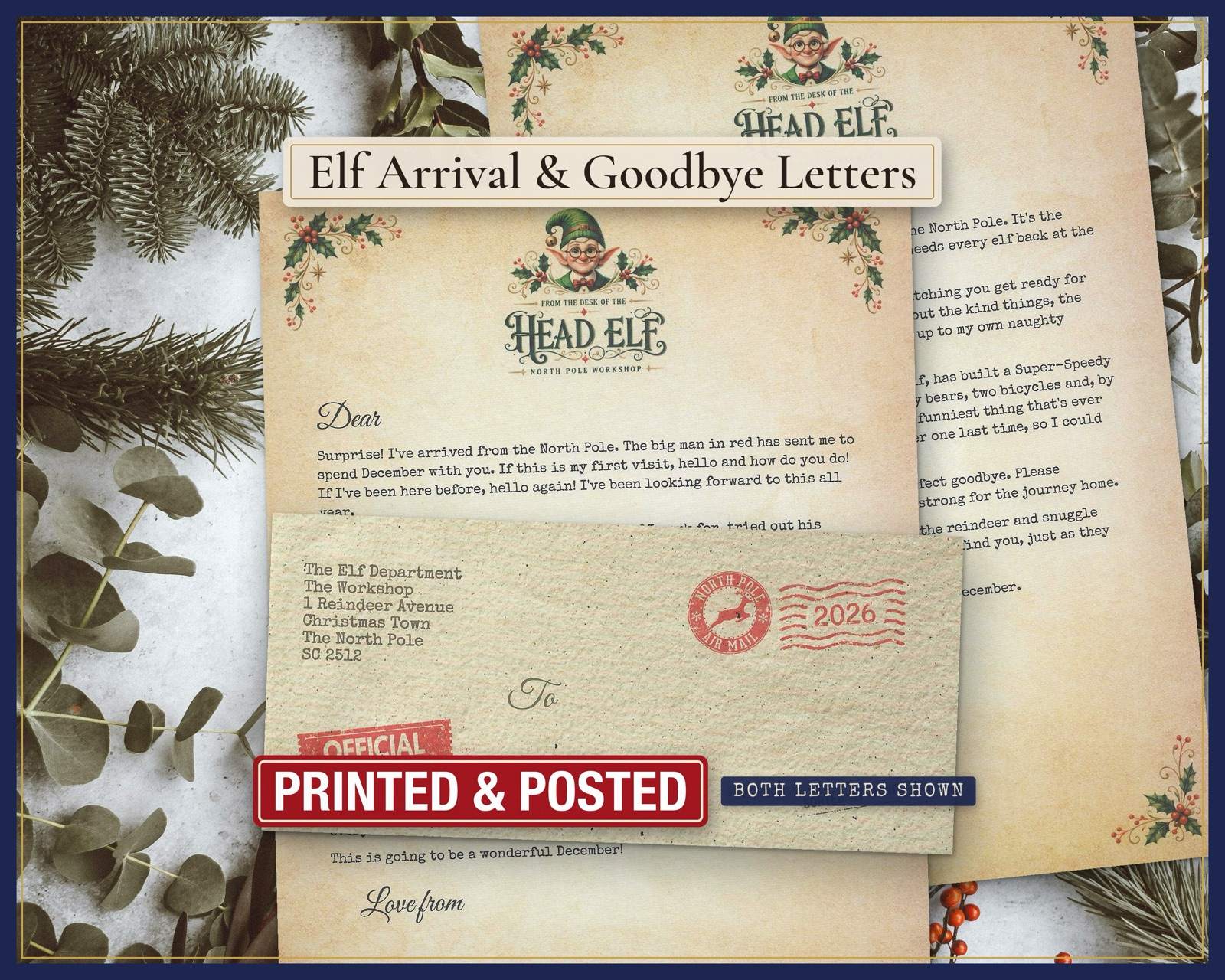 Elf Arrival & Goodbye Letters